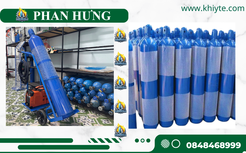 Xe Đẩy Bình Khí Oxy, Nitơ, Argon, CO2, Gió Đá (1)