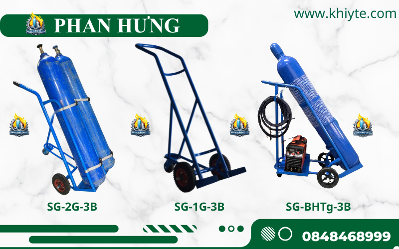 Xe Đẩy Bình Khí Oxy, Nitơ, Argon, CO2, Gió Đá (2)