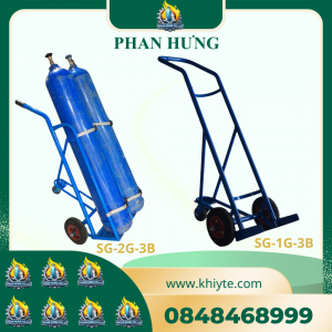 Xe Đẩy Bình Khí Oxy, Nitơ, Argon, CO2, Gió Đá