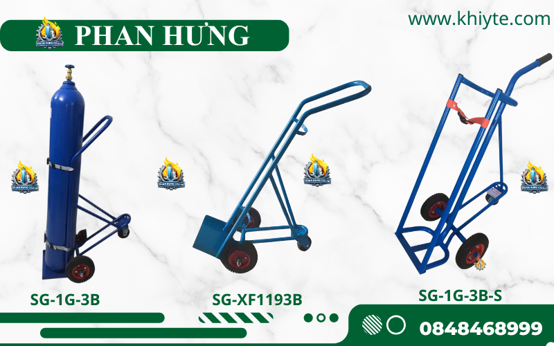 Xe Đẩy Bình Khí Oxy, Nitơ, Argon, CO2, Gió Đá (6)