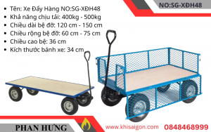 Xe Đẩy Hàng 500kg – Xe Đẩy Bàn Xoay Đế Ván Ép (1)