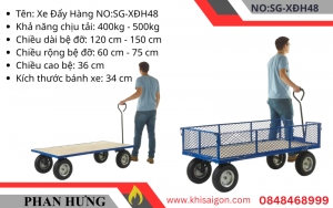 Xe Đẩy Hàng 500kg – Xe Đẩy Bàn Xoay Đế Ván Ép (4)
