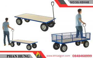 Xe Đẩy Hàng 500kg – Xe Đẩy Bàn Xoay Đế Ván Ép (6)