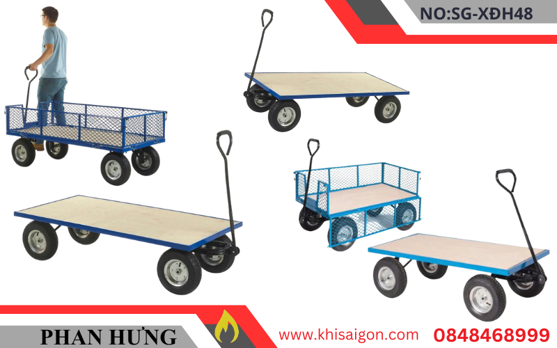 Xe Đẩy Hàng 500kg – Xe Đẩy Bàn Xoay Đế Ván Ép (7)