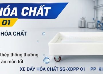 Xe Đẩy Hóa Chất PP SG-XĐPP-01 Chịu Ăn Mòn – Sản Xuất Theo Yêu Cầu
