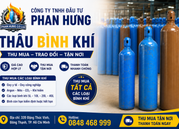 Thu Mua Bình Khí Cũ Giá Cao – Thu Mua Bình Oxy, CO₂, Argon, Nitơ Toàn Quốc