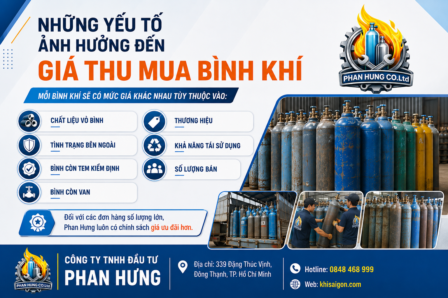 Những yếu tố ảnh hưởng đến giá thu mua bình khí