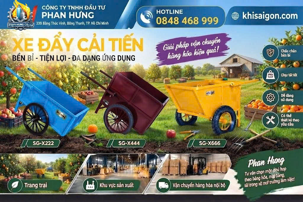 XE ĐẨY CẢI TIẾN PHAN HƯNG – SG-X222, SG-X444, SG-X666